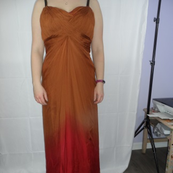 Badgley Mischka Dresses & Skirts - Badgley Mischka Bronze-Red Ombre Gown Sz10 EUC